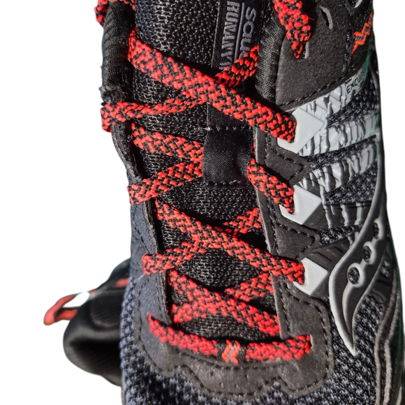 Saucony Excursion TR12 GTX Gore-Tex 7.5Waterproof Trail Running Shoes Black Red - Picture 9 of 14